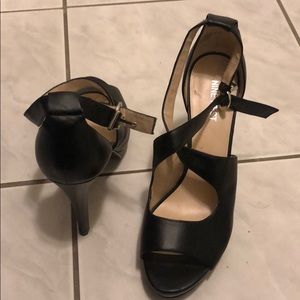 Strappy black heels